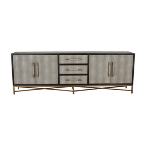 Gray Shagreen Vegan Leather Sideboard - OROA - view 1