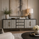 Gray Shagreen Vegan Leather Sideboard | OROA