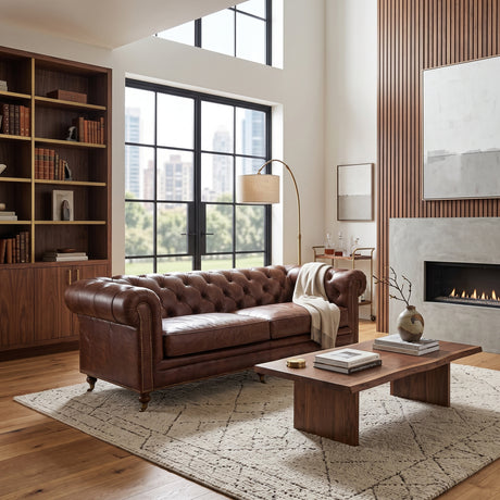 3-Seater Top-Grain Leather Sofa | OROA