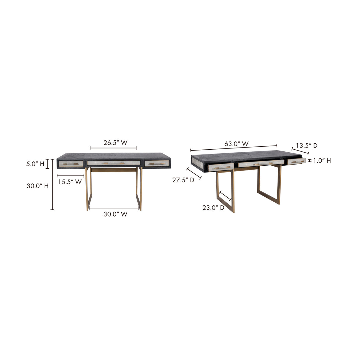 Modern European furniture - Gray Vegan Leather Desk - www.oroa.com