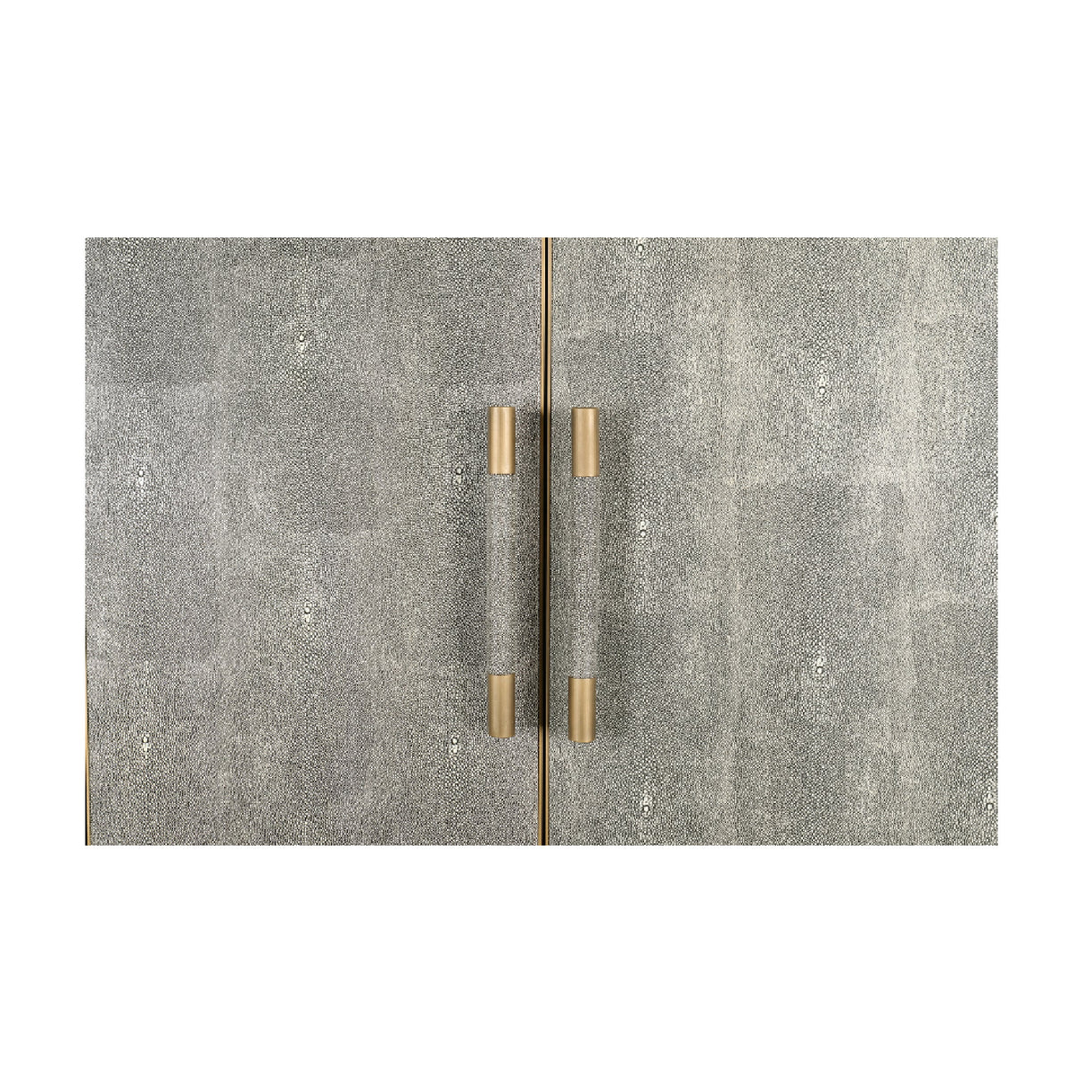 Modern European furniture - Gray Shagreen Bar Cabinet with Brass Accents - www.oroa.com