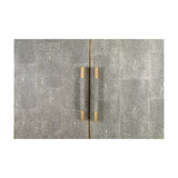 Modern European furniture - Gray Shagreen Bar Cabinet with Brass Accents - www.oroa.com