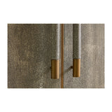 Modern European furniture - Gray Shagreen Bar Cabinet with Brass Accents - www.oroa.com
