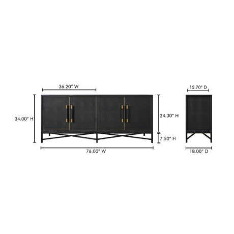 Modern European furniture - Vegan Leather Sideboard - www.oroa.com