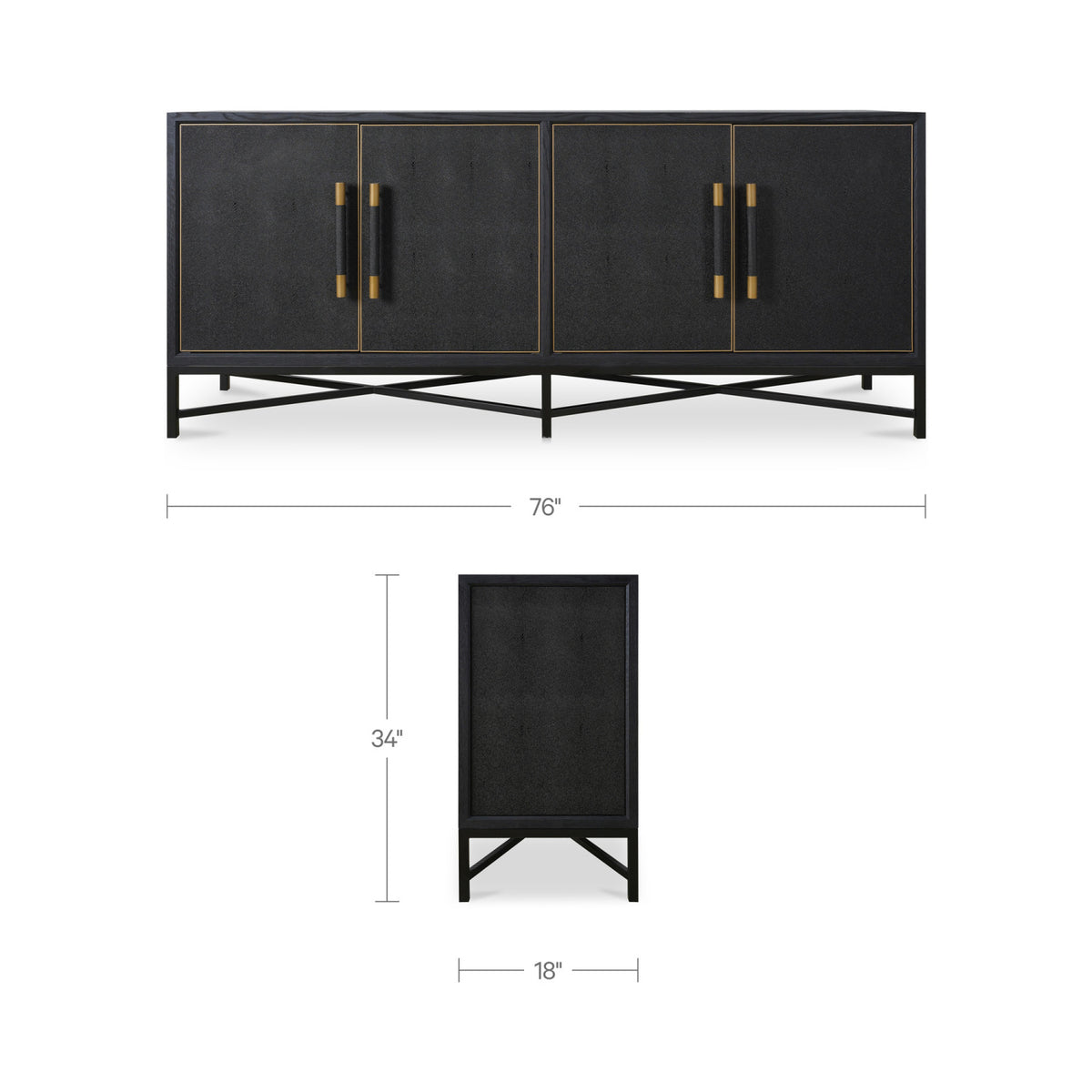 Modern European furniture - Vegan Leather Sideboard - www.oroa.com