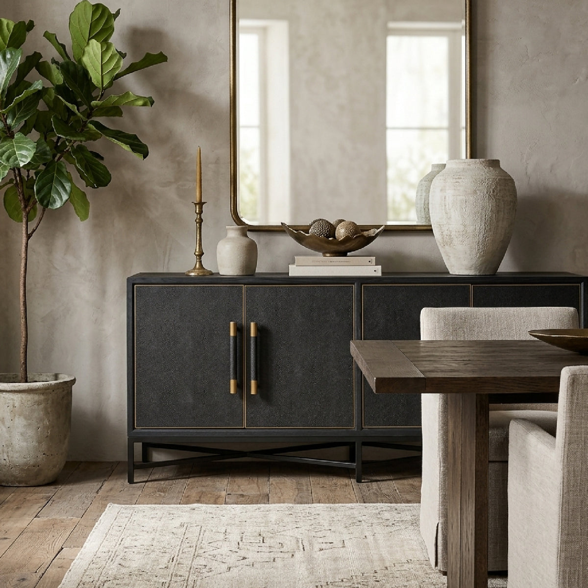 Modern European furniture - Vegan Leather Sideboard - www.oroa.com