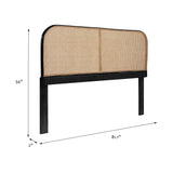 Modern European furniture - King Size Cane Teak Rattan Headboard - www.oroa.com