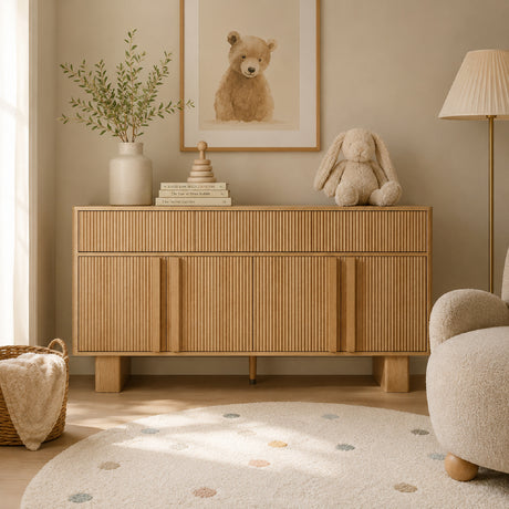 Modern Light Oak Sideboard Buffet Cabinet | OROA