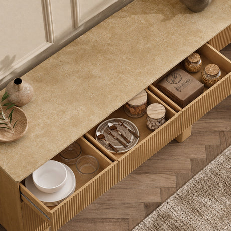 Modern Light Oak Sideboard Buffet Cabinet | OROA