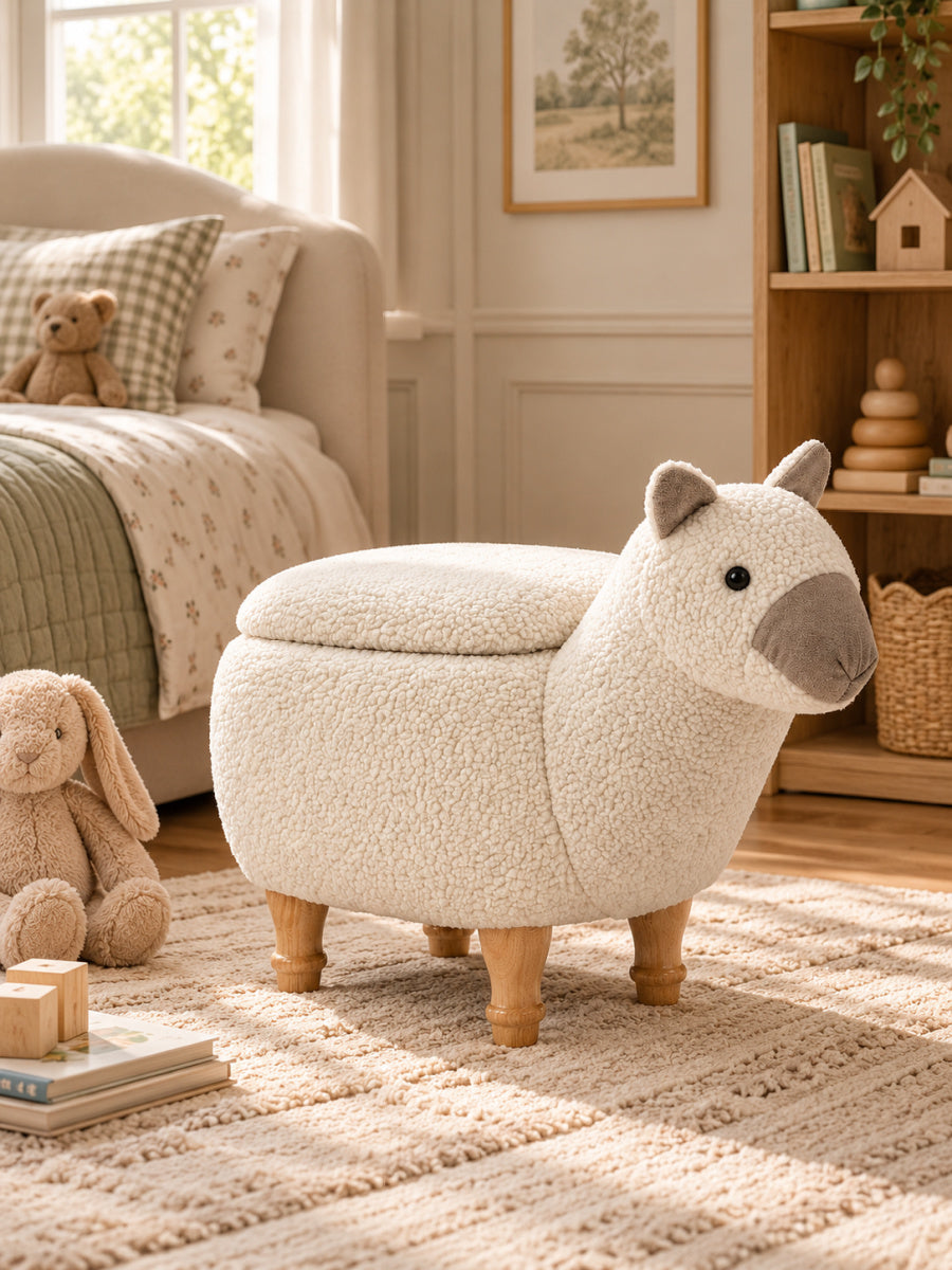 Modern European furniture - Leo the Llama Storage Ottoman | OROA Kids - www.oroa.com
