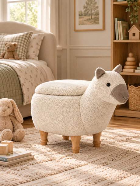 Modern European furniture - Leo the Llama Storage Ottoman | OROA Kids - www.oroa.com