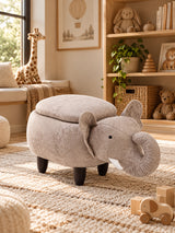 Gray Elliot Elephant Storage Ottoman | OROA Kids