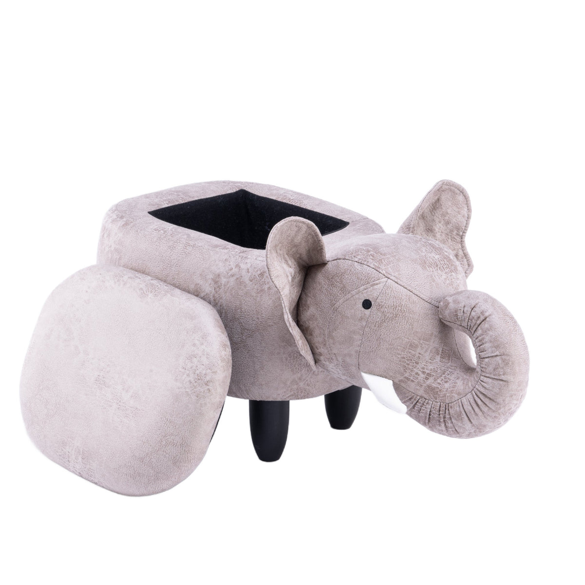 Gray Elliot Elephant Storage Ottoman | OROA Kids