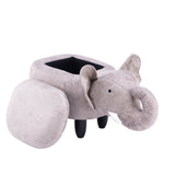Gray Elliot Elephant Storage Ottoman | OROA Kids