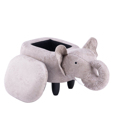 Gray Elliot Elephant Storage Ottoman | OROA Kids