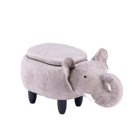 Gray Elliot Elephant Storage Ottoman | OROA Kids