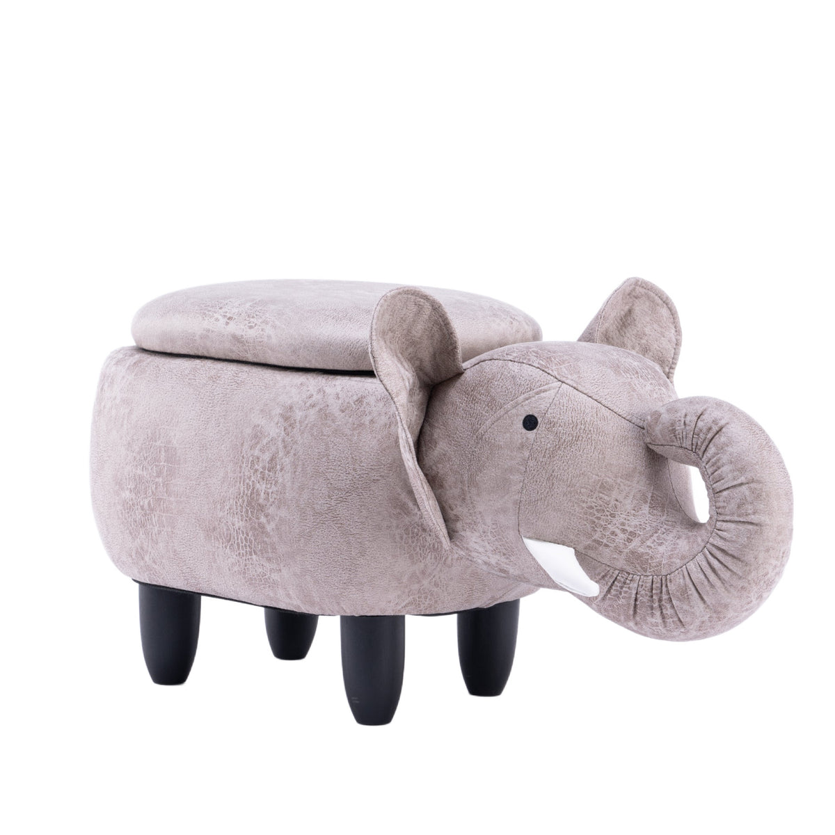 Gray Elliot Elephant Storage Ottoman | OROA Kids