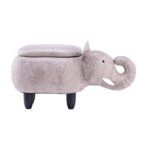 Gray Elliot Elephant Storage Ottoman | OROA Kids