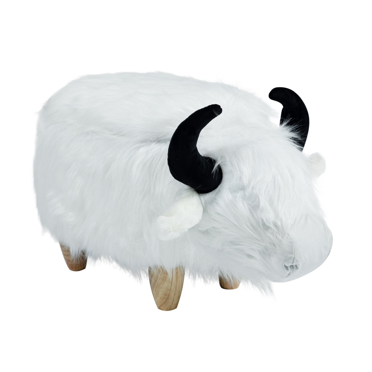 Barry the Buffalo Cow White Storage Ottoman | OROA Kids