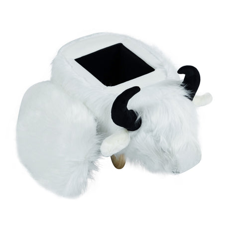 Barry the Buffalo Cow White Storage Ottoman | OROA Kids