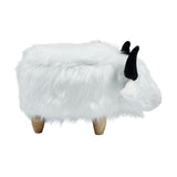 Barry the Buffalo Cow White Storage Ottoman | OROA Kids