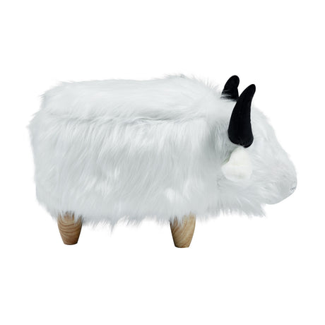 Barry the Buffalo Cow White Storage Ottoman | OROA Kids