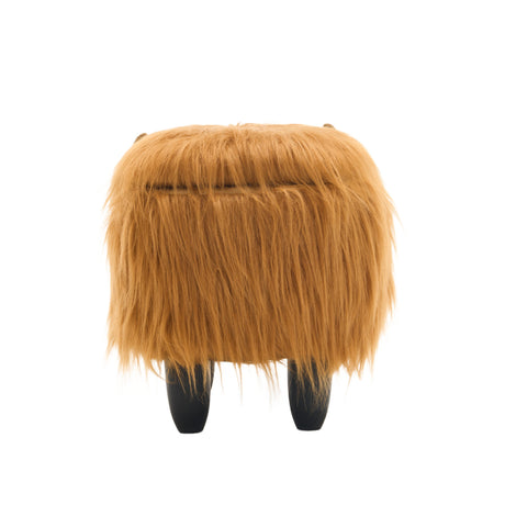 Brown Highland Cow Storage Ottoman | OROA