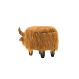 Brown Highland Cow Storage Ottoman | OROA
