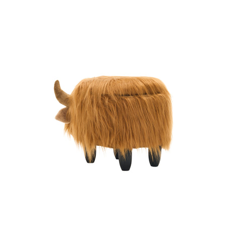 Brown Highland Cow Storage Ottoman | OROA