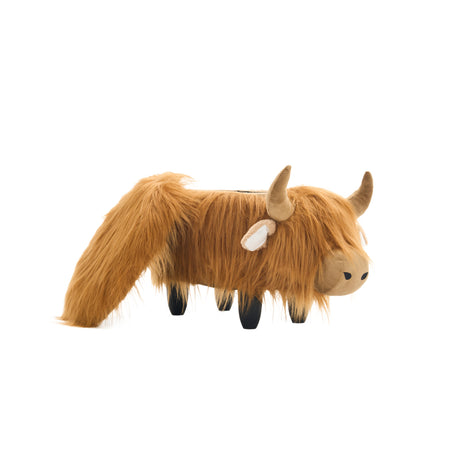 Brown Highland Cow Storage Ottoman | OROA