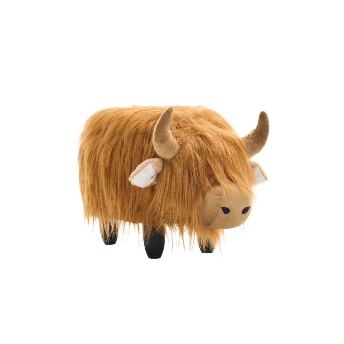 Brown Highland Cow Storage Ottoman | OROA