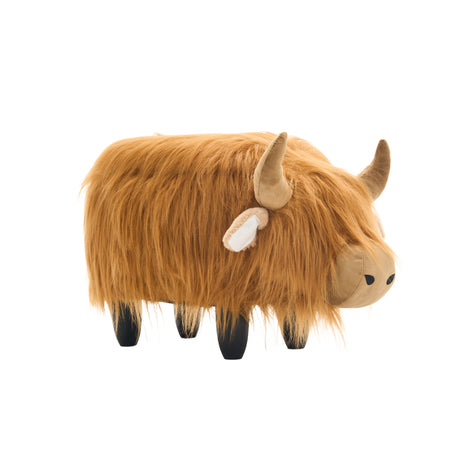 Brown Highland Cow Storage Ottoman | OROA