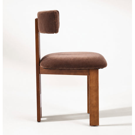 Brown Velvet Upholstered Dining Chair (S2) | OROA