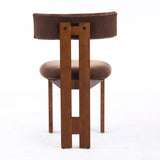 Brown Velvet Upholstered Dining Chair (S2) | OROA