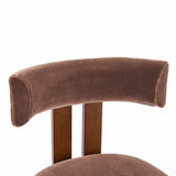 Brown Velvet Upholstered Dining Chair (S2) | OROA