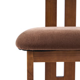 Brown Velvet Upholstered Dining Chair (S2) | OROA