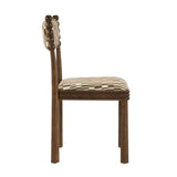 Brown Patterned Upholstered Dining Chair (2) | OROA