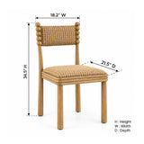 Brown Patterned Upholstered Dining Chair (2) | OROA