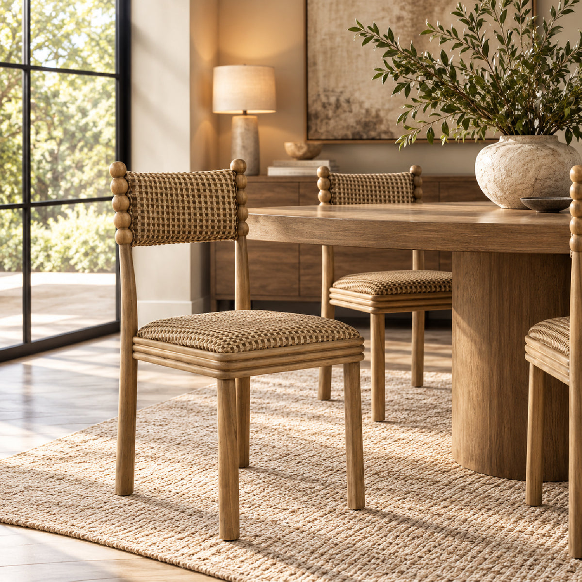 Natural Patterned Upholstered Dining Chair (2) | OROA