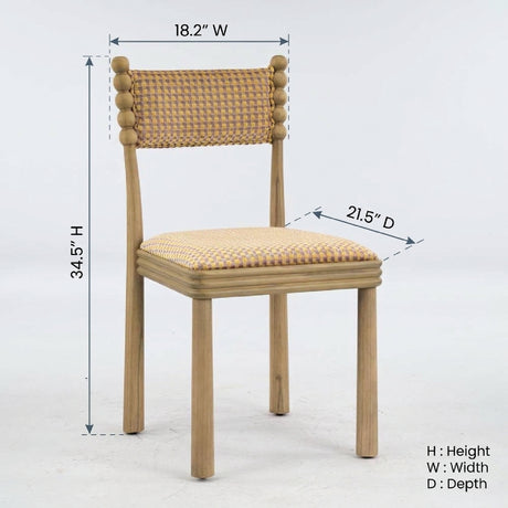 Natural Patterned Upholstered Dining Chair (2) | OROA