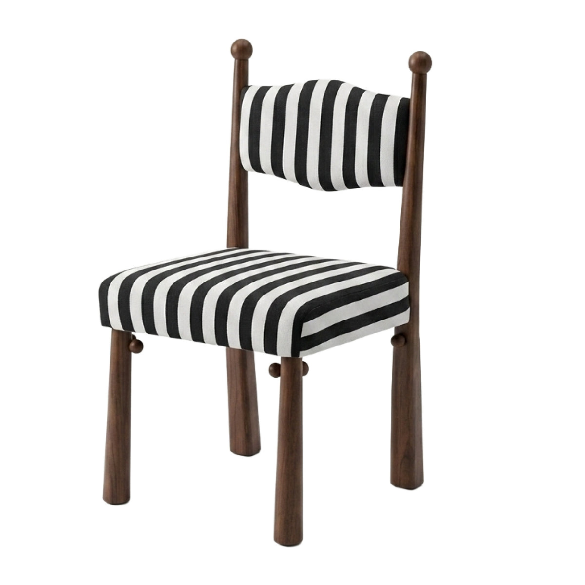 Brown Black Upholstered Dining Chairs (2) | OROA