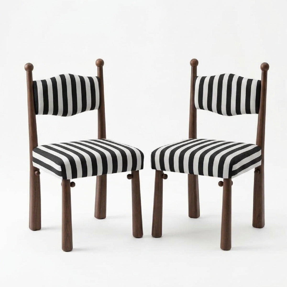 Brown Black Upholstered Dining Chairs (2) | OROA