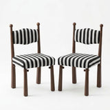 Brown Black Upholstered Dining Chairs (2) | OROA