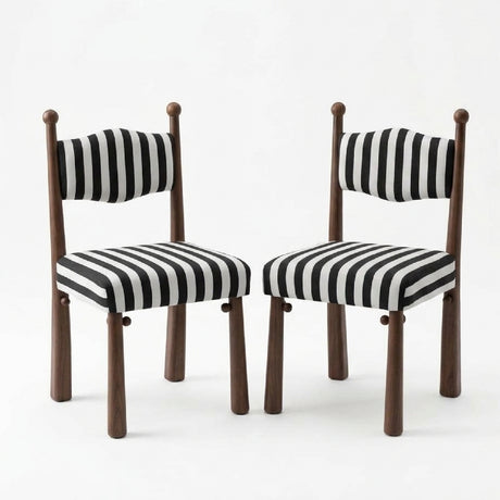 Brown Black Upholstered Dining Chairs (2) | OROA