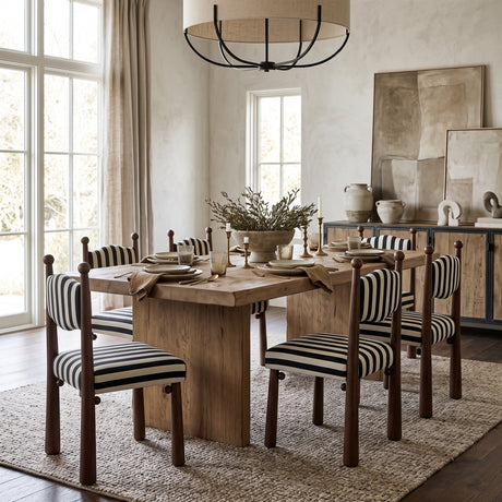 Brown Black Upholstered Dining Chairs (2) | OROA
