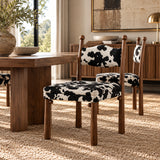 Mid-Century Modern Upholstered Wood Dining Chairs (2) | OROA