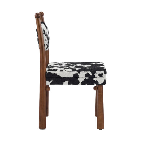 Mid-Century Modern Upholstered Wood Dining Chairs (2) | OROA
