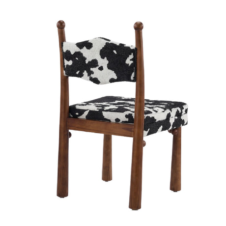 Mid-Century Modern Upholstered Wood Dining Chairs (2) | OROA