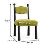 Mid-Century Modern Upholstered Wood Dining Chairs (2) | OROA