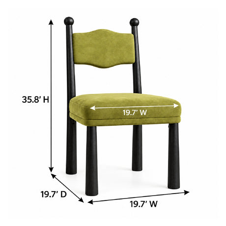 Mid-Century Modern Upholstered Wood Dining Chairs (2) | OROA